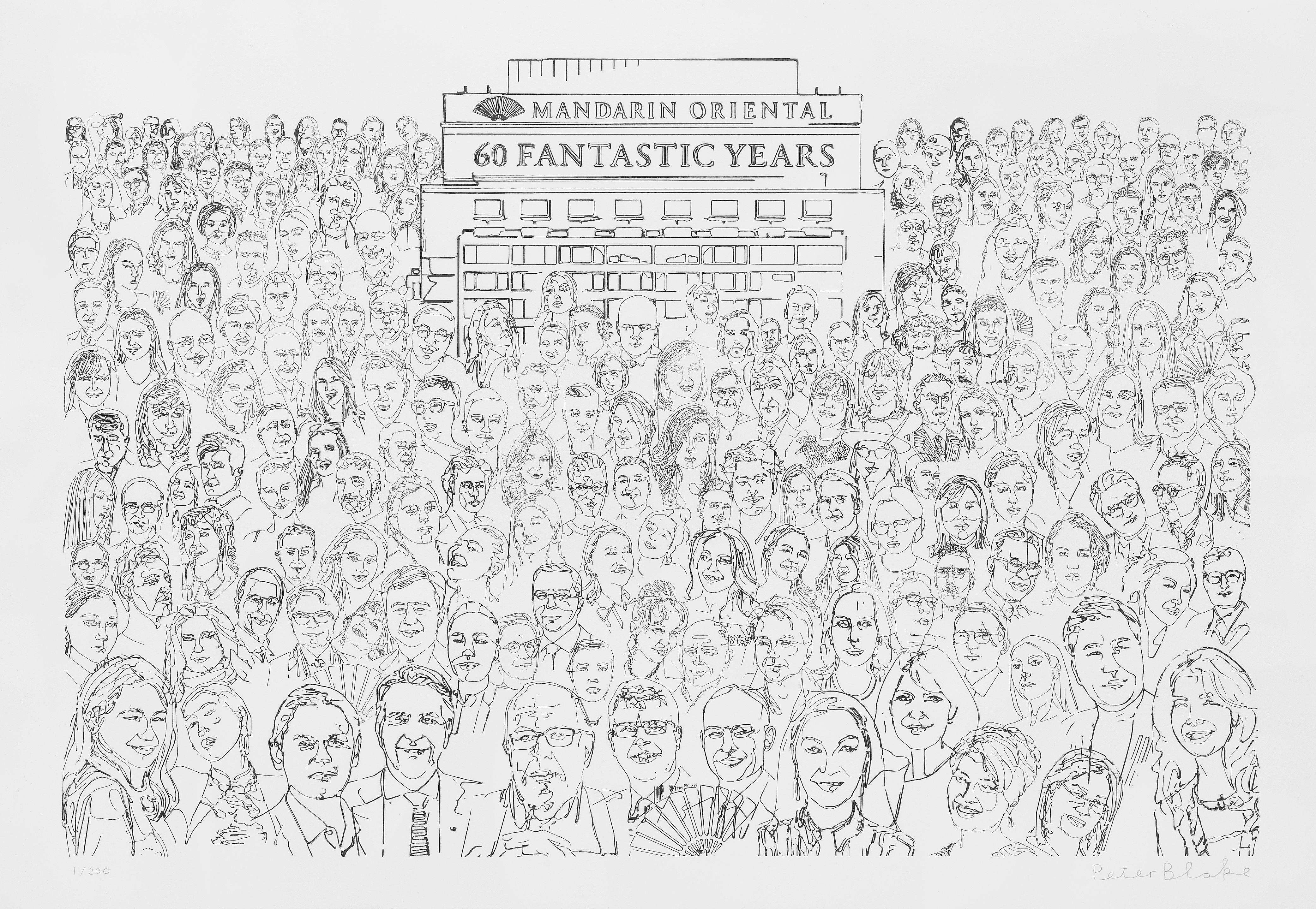 Sir Peter Blake R.A. - Fans of Mandarin Oriental. AI on Canvas