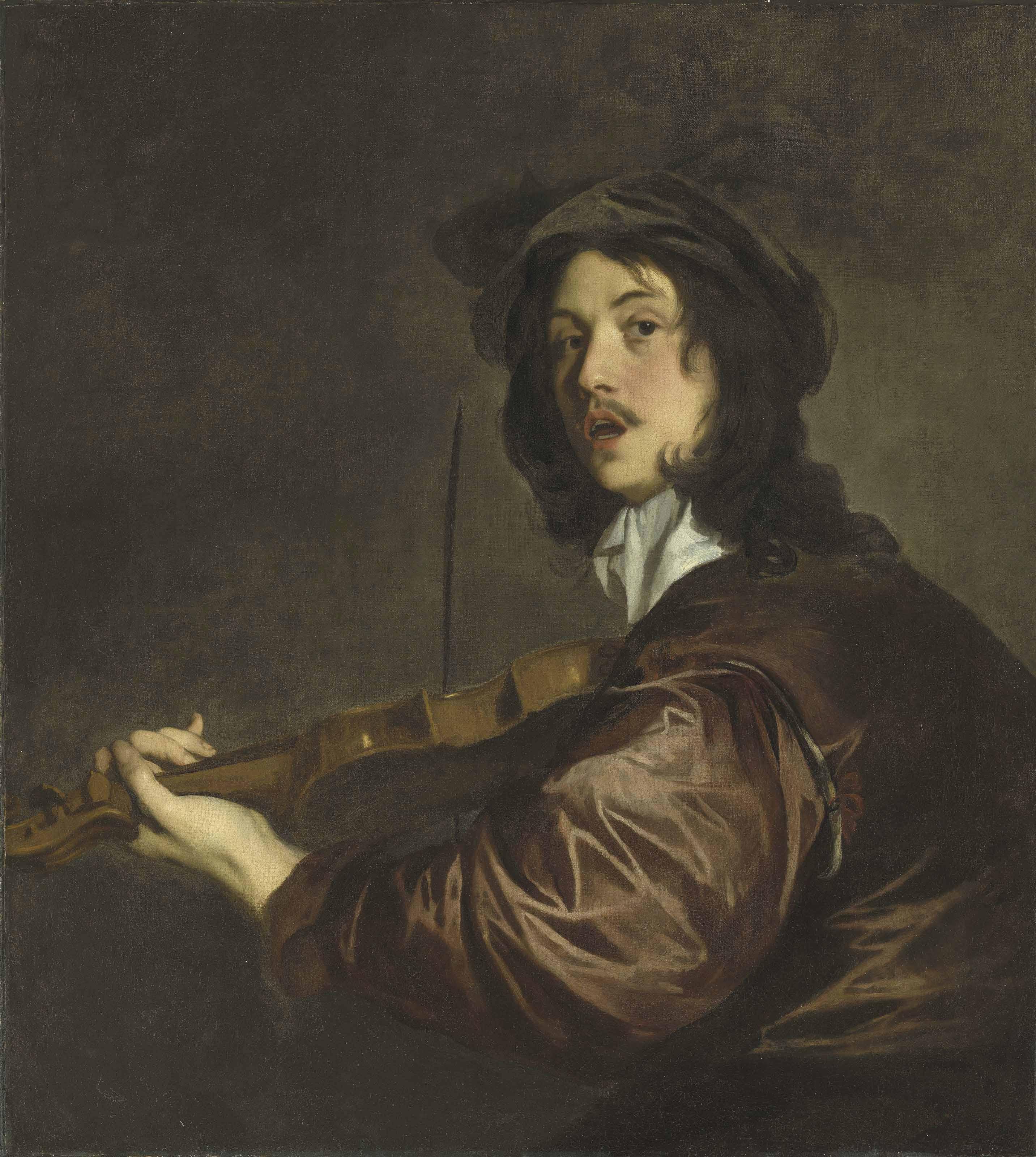 Sir Peter Lely - A Man Playing A Violin, Possibly A Portrait Of The Artist