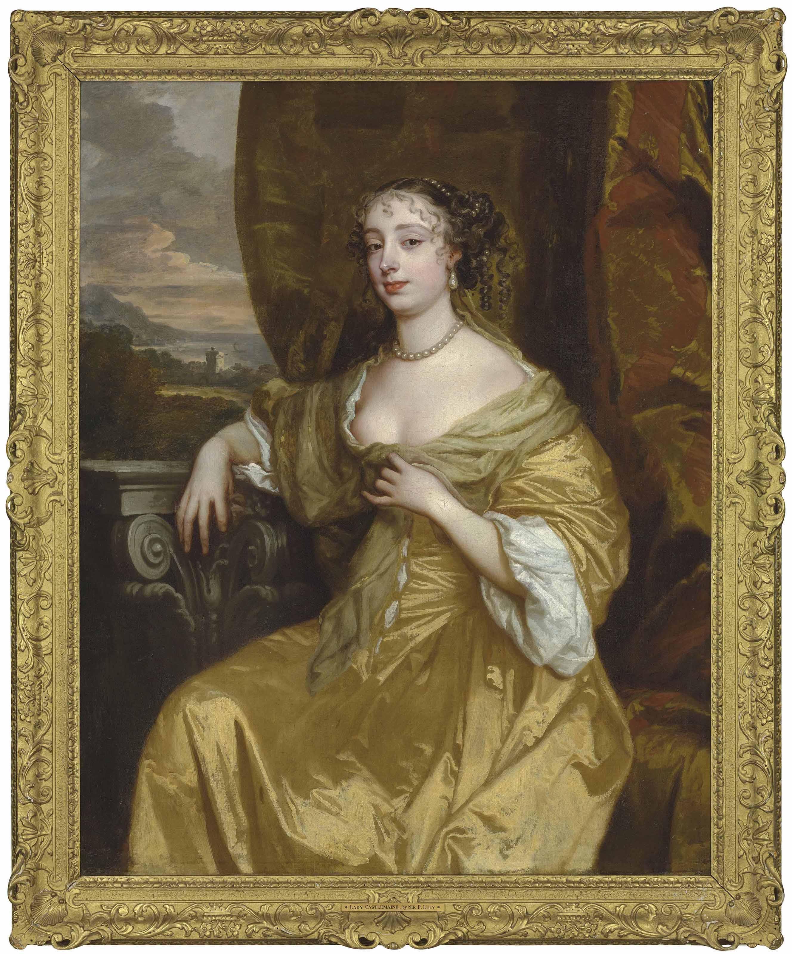 Sir Peter Lely - Portrait Of A Lady, Traditionally Identified As Barbara Palmer, Née Villiers (1640-1709), Countess Of Castlemaine And 1St Duchess Of Cleveland, Three-Quarter-Length, In A Yellow Dress, A Coastal Landscape Beyond