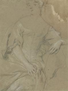 Sir Peter Lely - Study for a seated female portrait
