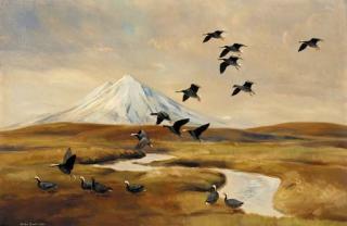 Sir Peter Scott - Emperor Geese, Alaska