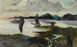 Sir Peter Scott - Geese Migrating