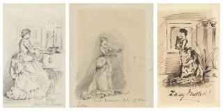 Sir Philip Burne-Jones, Bt. - Two drawings of Sarah Bernhardt, one of Daisy Miller