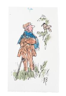 Sir Quentin Blake - Gentleman with Bird No.3
