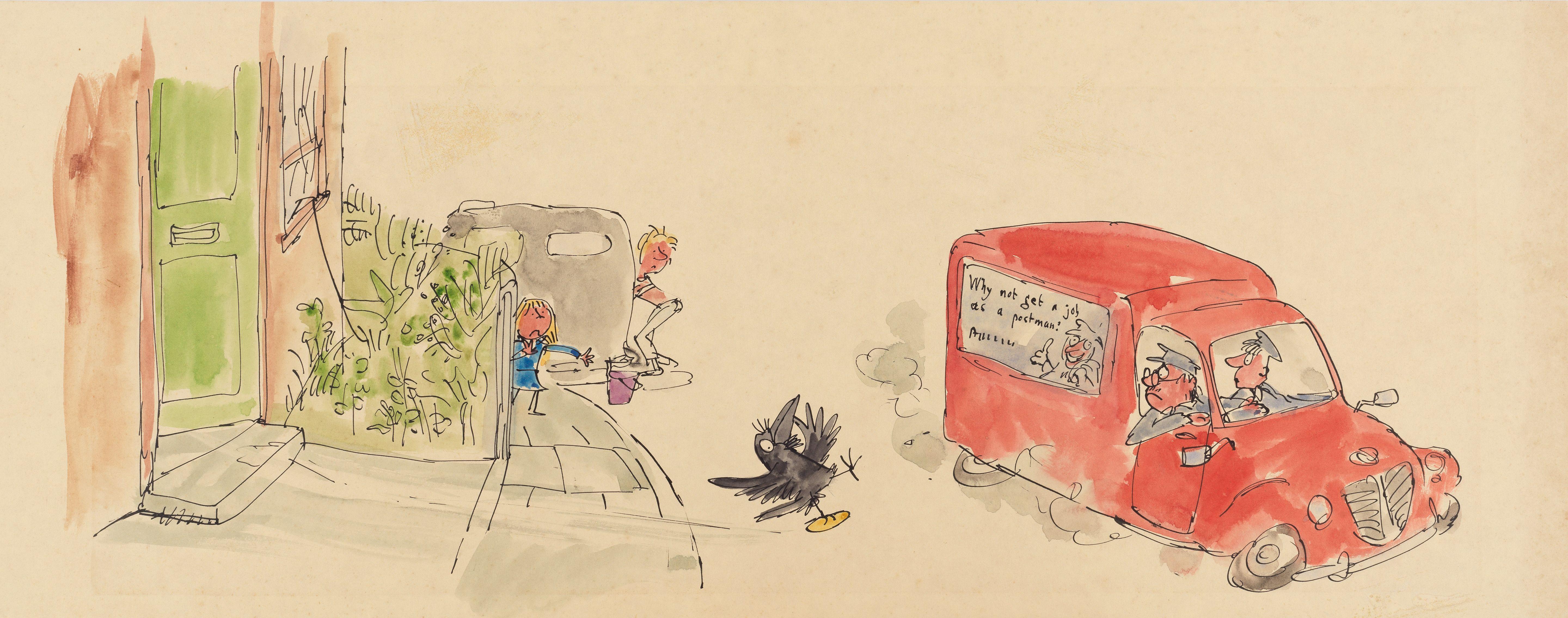 Sir Quentin Blake - Mortimer Skids on a Bar of Soap (unframed)