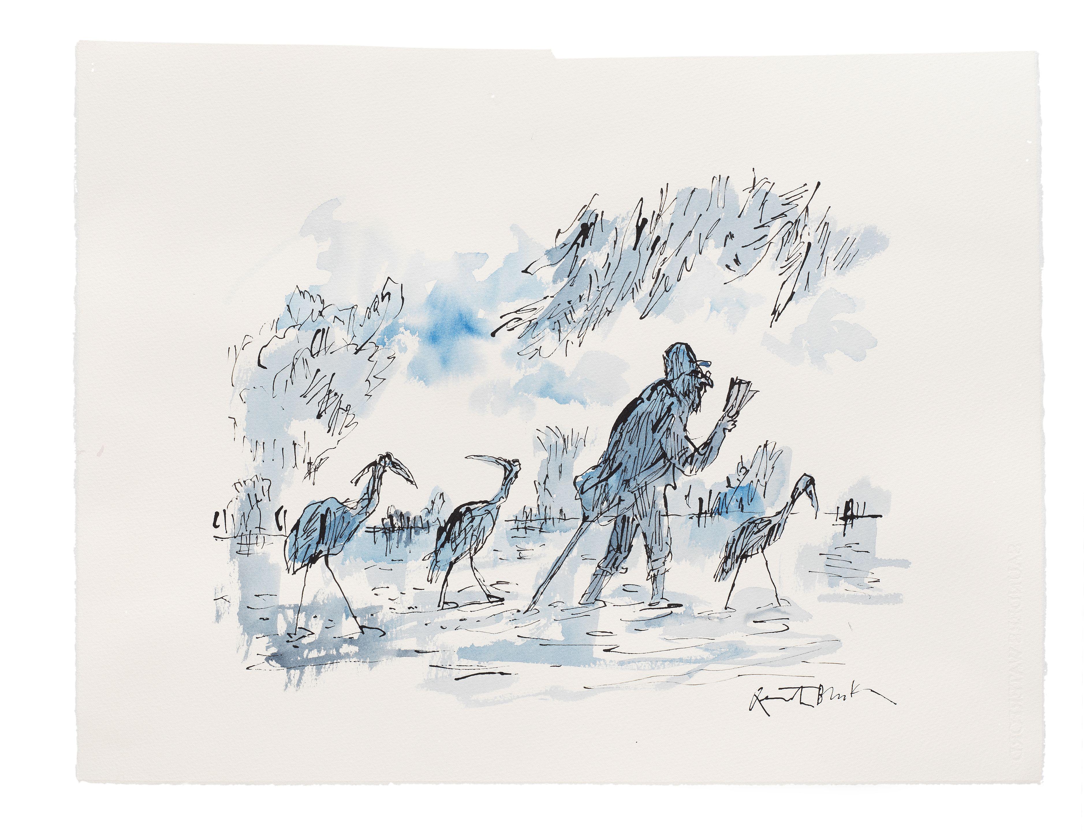 Sir Quentin Blake - Wading Downstream No.3