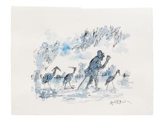 Sir Quentin Blake - Wading Downstream No.3