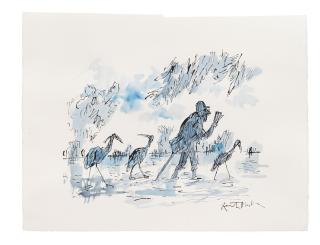 Sir Quentin Blake - Wading Downstream No.3