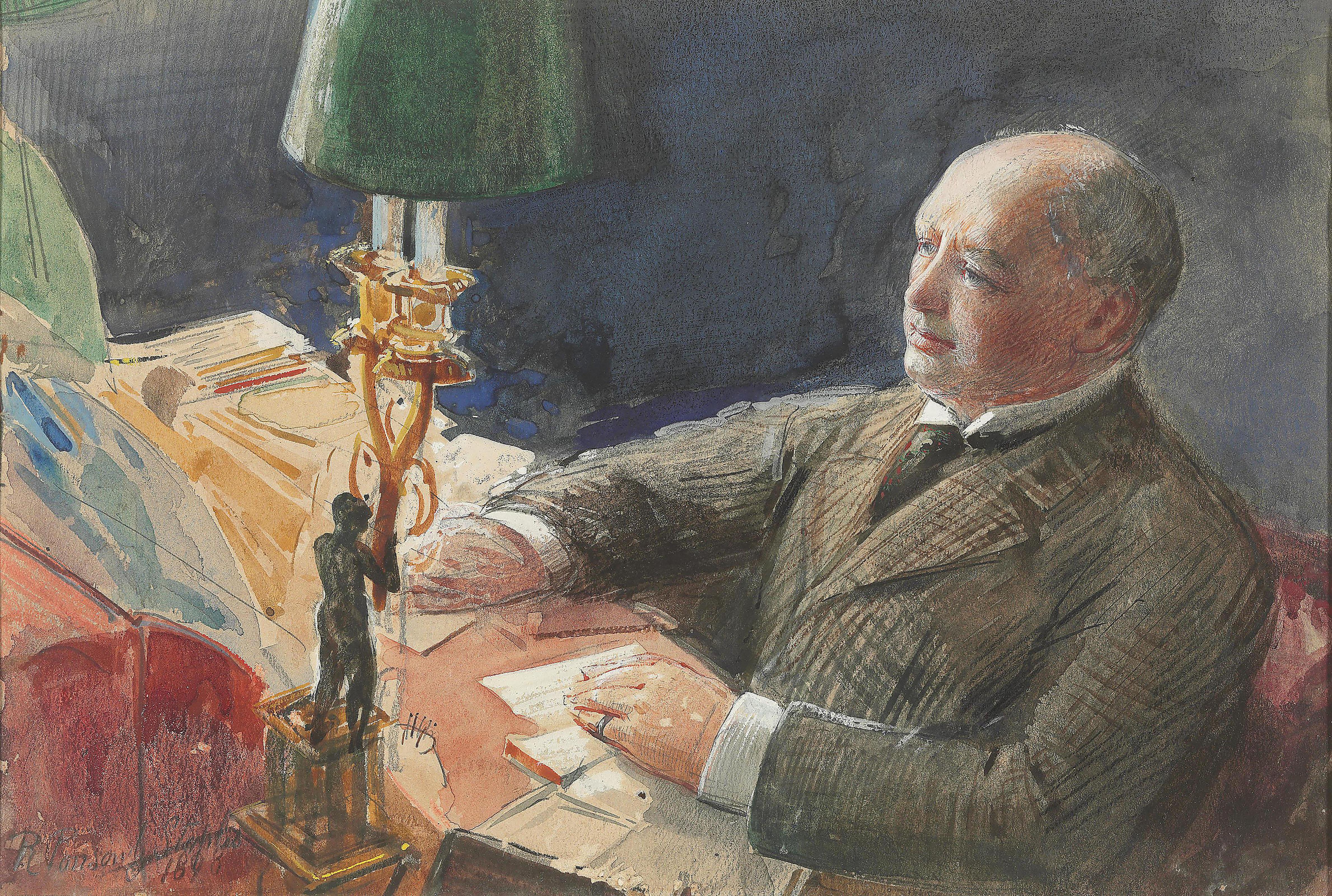 Sir Robert Ponsonby Staples - Portrait of Charles William de la Poer, 1st Baron Beresford (1846-1919), at his desk