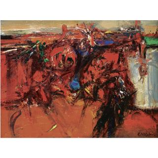 Sir Robin Philipson, R.A., P.R.S.A., R.S.W. - Cockfight