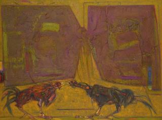 Sir Robin Philipson, R.A., P.R.S.A., R.S.W. - Cockfight