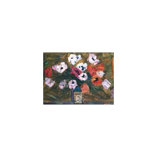 Sir Robin Philipson, R.A., P.R.S.A., R.S.W. - Poppies On An Ochre Ground