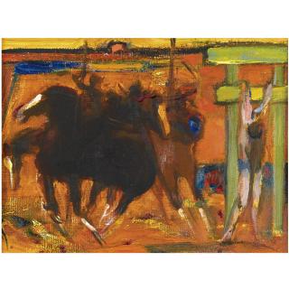 Sir Robin Philipson, R.A., P.R.S.A., R.S.W. - Wild Horses And Crucifixion