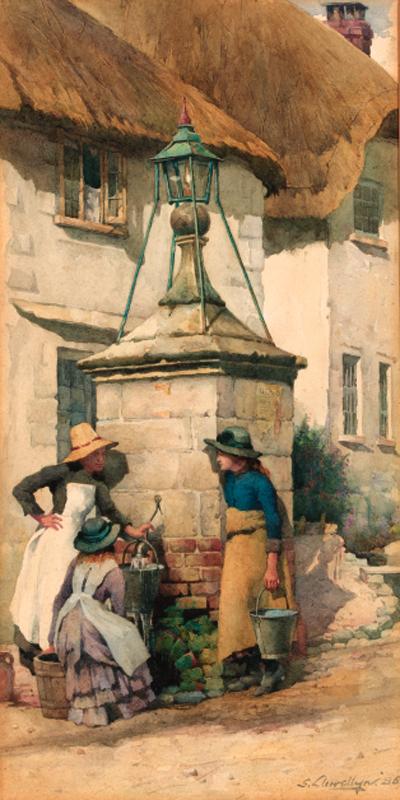 Sir Samuel Henry William Llewellyn, P.R.A., R.B.A. - Beside the water pump