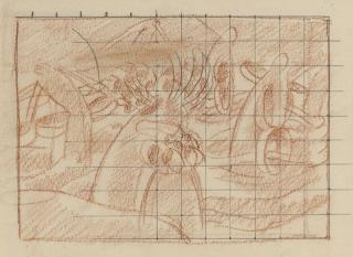 Sir Stanley Spencer, R.A., N.E.A.C. - Study for the Miracle of the Loaves and the Fishes