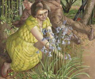 Sir Stanley Spencer, R.A. - Hilda With Bluebells