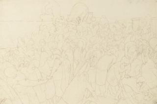 Sir Stanley Spencer, R.A. - Study for \'Apotheosis of Hilda (Hampstead Heath Litter)\'