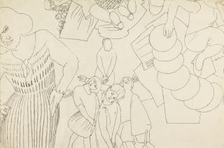 Sir Stanley Spencer R.A. - Study For The Apotheosis Of Hilda, Or, Hampstead Heath Litter