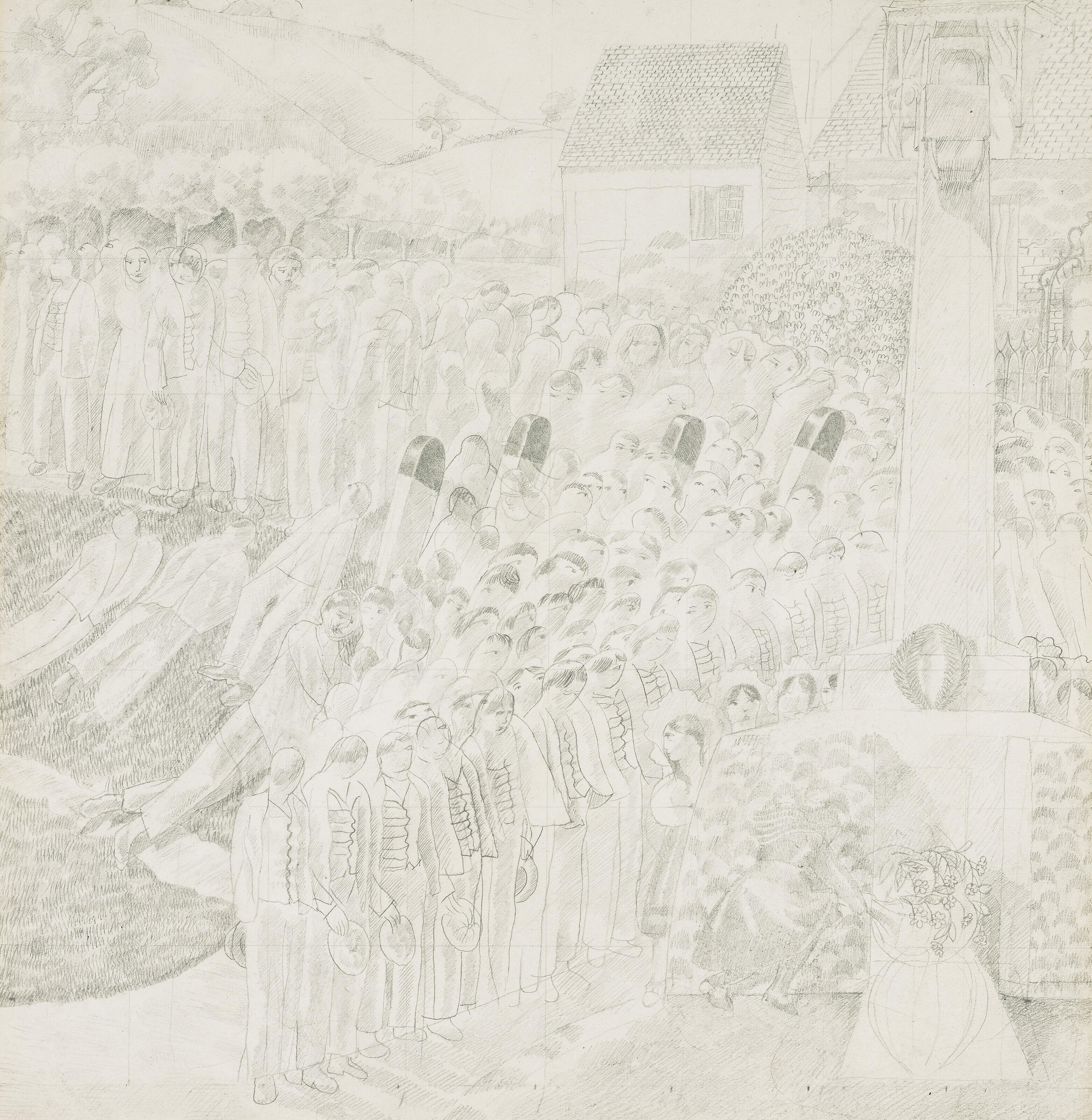 Sir Stanley Spencer, R.A. - Study for Unveiling of the Cookham War Memorial