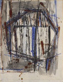 Sir Terry Frost, R.A. - Abstract In Blue, Black + Red