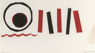 Sir Terry Frost, R.A. - Study For Red, Black And White Rythmn