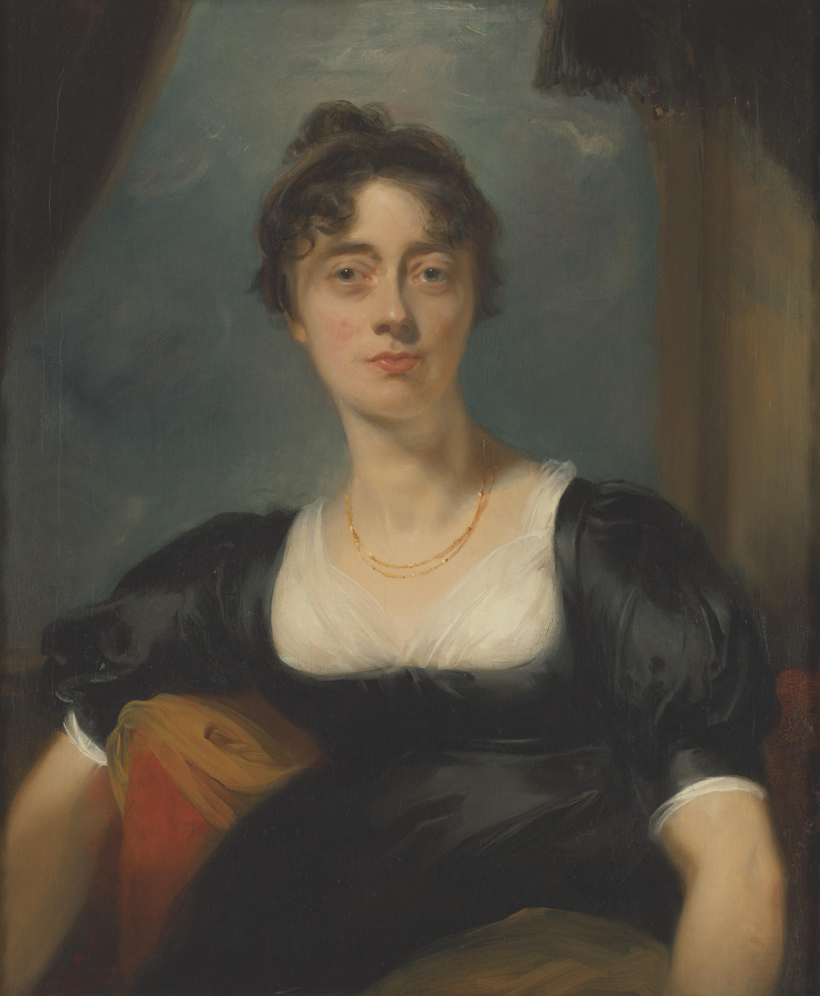 Sir Thomas Lawrence P.R.A. - Portrait of a lady, traditionally identified as Mrs Bevan, half-length, in a black dress