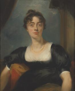 Sir Thomas Lawrence P.R.A. - Portrait of a lady, traditionally identified as Mrs Bevan, half-length, in a black dress