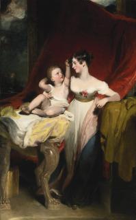 Sir Thomas Lawrence, P.R.A. - Portrait Of Anne, Viscountess Pollington, Later Countess Of  Mexborough, With Her Son, John Charles, Later 4Th Earl Of Mexborough, Full-Lenth