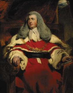 Sir Thomas Lawrence, P.R.A. - Portrait of Edward Law, 1st Baron Ellenborough, M.P., Lord Chief Justice of England (1750-1818), three-quarter-length, seated, in judicial robes with his chain of office