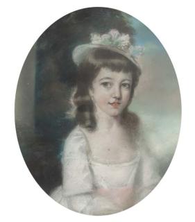 Sir Thomas Lawrence, P.R.A. - Portrait of Eleanor Carne, bust-length, in a white dress