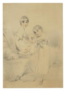 Sir Thomas Lawrence, P.R.A. - Portrait of Emily Frederica (1796-1822) and Georgina Cecilia Lock (1798-1867), daughters of Charles Lock of Norbury (1770-1804)
