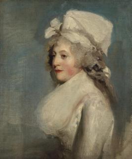 Sir Thomas Lawrence P.R.A. - Portrait of Judith Noel, Lady Milbanke, Half-Length, In A White Dress And Bonnet