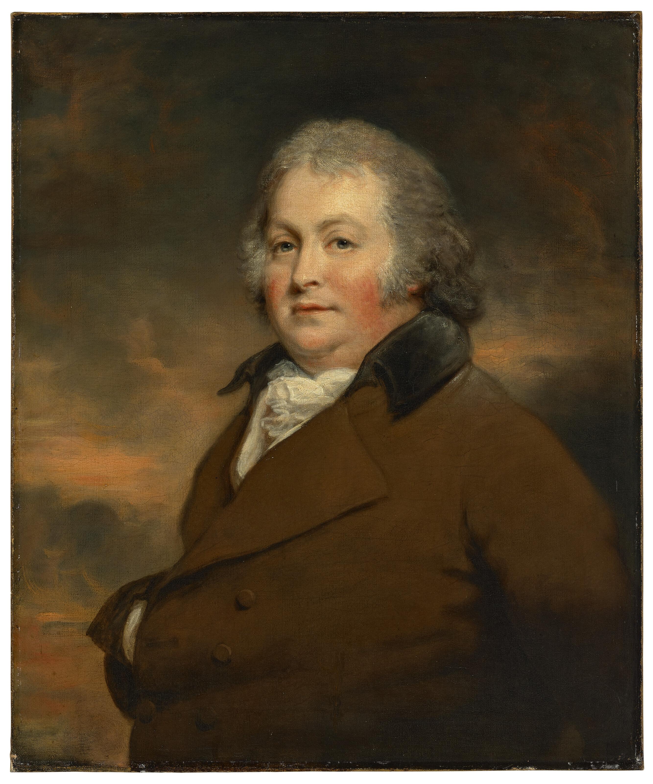 Sir William Beechey, R.A. - Portrait of Benjamin Goldsmid (c.1753-1808), half-length, in a brown coat with a black collar
