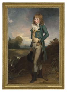 Sir William Beechey, R.A. - Portrait of James Ramsay Cooper (1778-1804), full-length, as a boy, in a green jacket