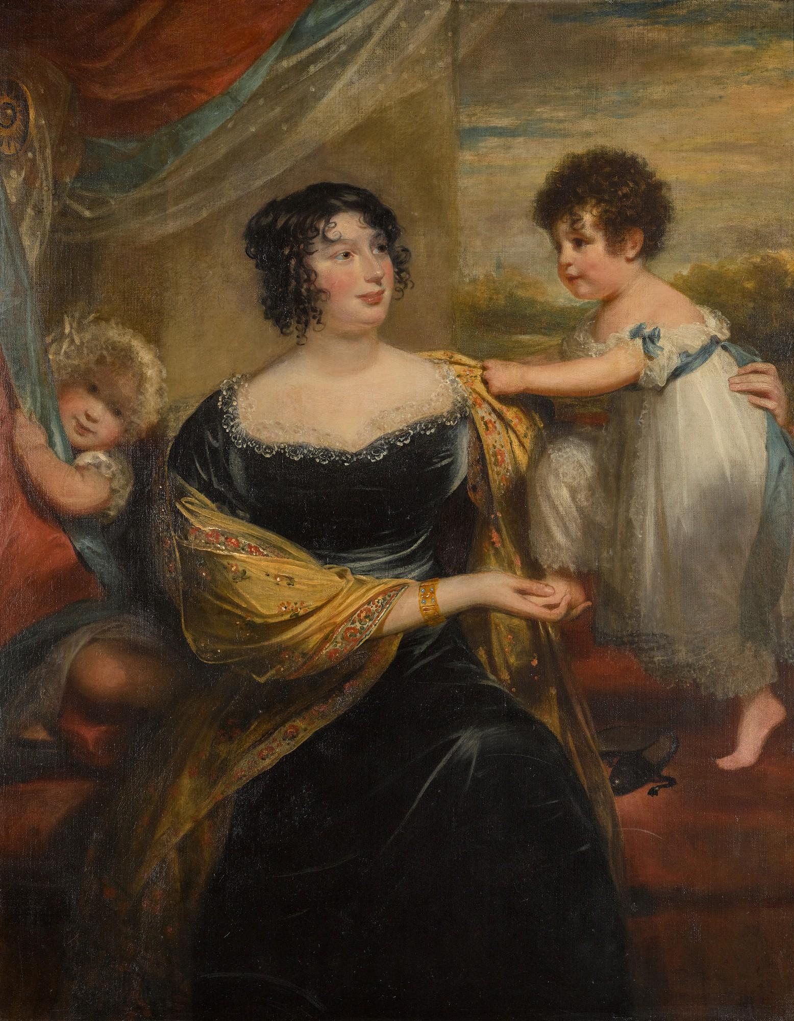 Sir William Beechey, R.A. - Portrait Of Mrs John Braham With Her Two Children