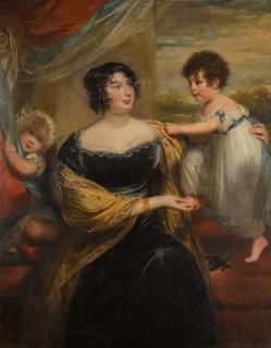 Sir William Beechey, R.A. - Portrait Of Mrs John Braham With Her Two Children