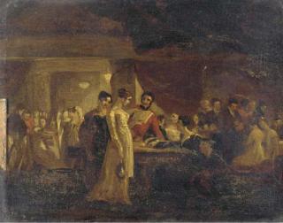 Sir William Beechey R.A. - The Ball At Brussels At The Eve of Waterloo