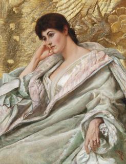 Sir William Blake Richmond, R.A. - Portrait of Mrs Charles Rome