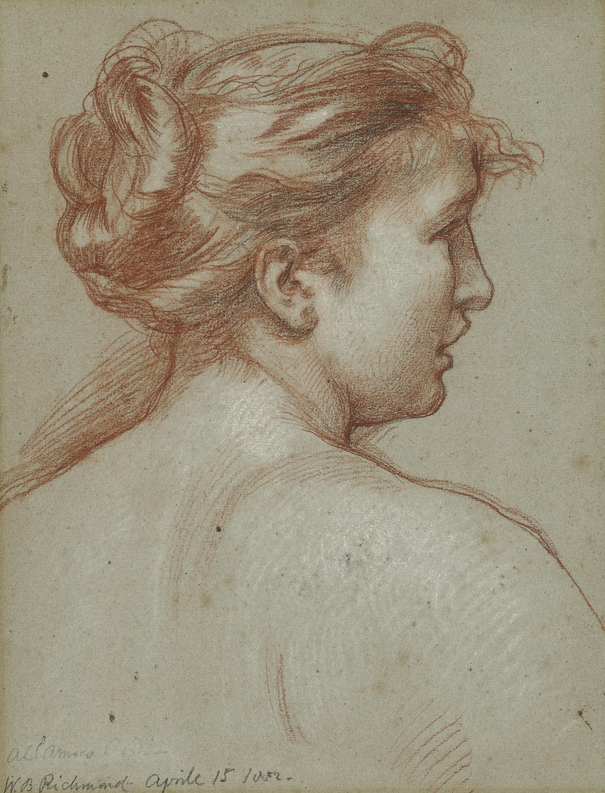 Sir William Blake Richmond, R.A. - Study of a female head, seen from behind