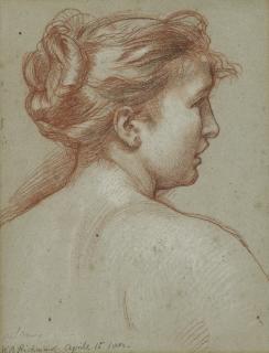 Sir William Blake Richmond, R.A. - Study of a female head, seen from behind