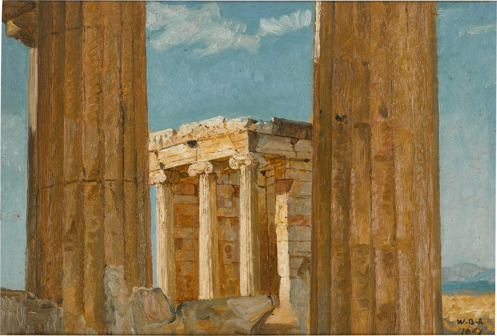 Sir William Blake Richmond, R.A. - The Temple of Nike Apteros, seen from the Propylaea