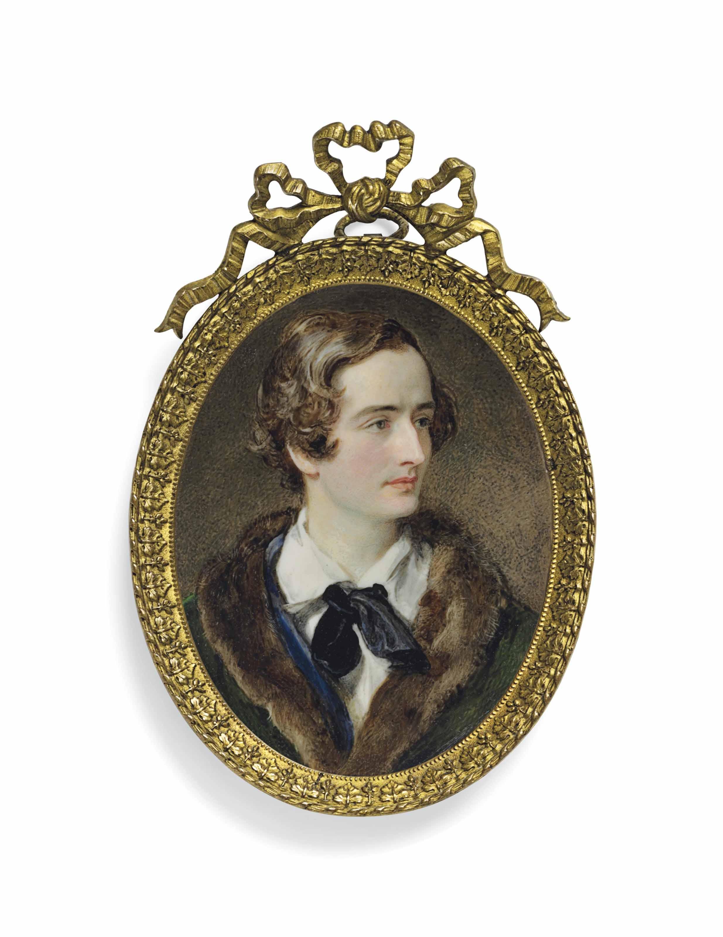 Sir William Charles Ross, R.A. - A Young Gentleman Called John Keats (1795-1821), In Fur-Trimmed Green Cloak, Blue Jacket, White Shirt And Black Neck Tie
