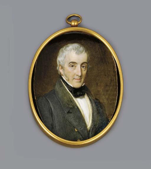 Sir William Charles Ross, R.A. - George Henry Gibbs (1785-1842), facing right in grey coat, cream coloured waistcoat and black cravat