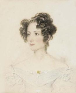 Sir William Charles Ross, R.A. - Portrait of Lady Caroline Lennox, bust-length, wearing a light blue dress