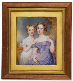 Sir William Charles Ross - Portrait Of Helena And Beatrice, Daughters Of Sir John Trevelyan, 4Th Bt Of Nettlecombe Court, Somerset, 1827