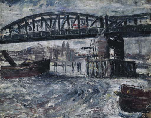 Sir William Dobell - A London Bridge (Hungerford Bridge)