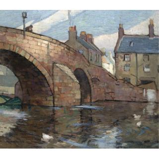 Sir William George Gillies, C.B.E., R.S.A., R.A. - Bridge Reflections, Nungate Bridge In Haddington