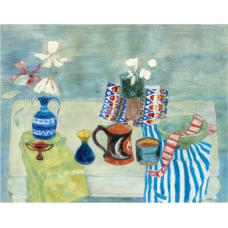 Sir William George Gillies, C.B.E., R.S.A., R.A. - Still Life With Christmas Paper