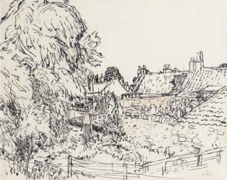 Sir William Gillies, C.B.E., R.A., R.S.A., P.P.R.S - The artist\'s cottage at Temple