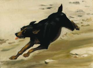 Sir William Nicholson - A Dog In The Snow